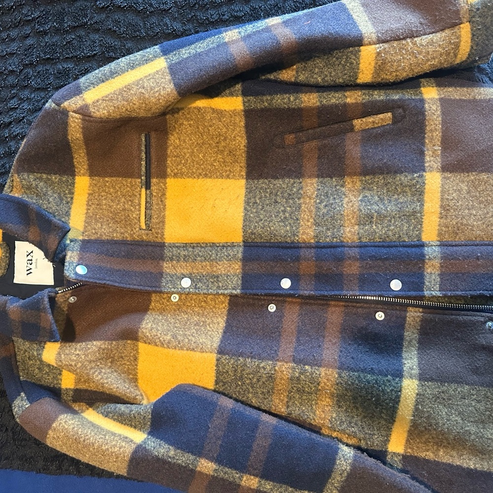 Wax London Plaid Jacket - Blue and Yellow